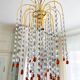 Lustre en cristal et perles de verre de Murano rouges – Élégance italien