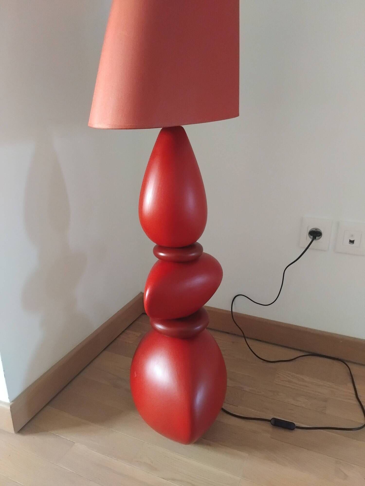 Lamp / luminaire retro 1970s style red