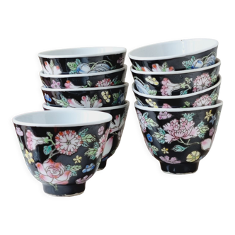 Lot de 9 tasses asiatique porcelaine