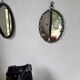 Miroir brutaliste ovale « chaine » 1950