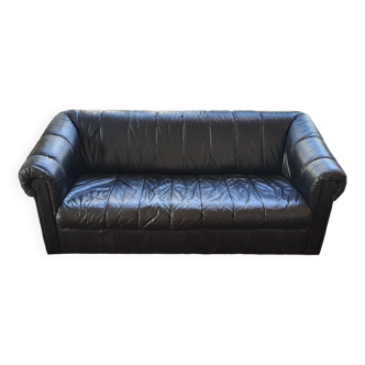 Vintage black leatherette sofa