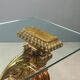 Antique coffee table in gilded wood with a glass top, Italy, 20th century.