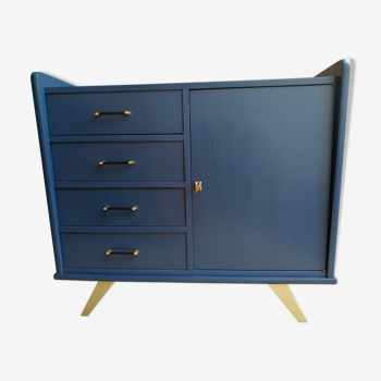 Commode années 60 bleu nuit