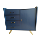 Commode années 60 bleu nuit