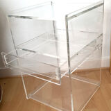 Vintage plexiglass side furniture