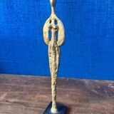 Female subject in gilded bronze, 1999 signed Claudine Berechel