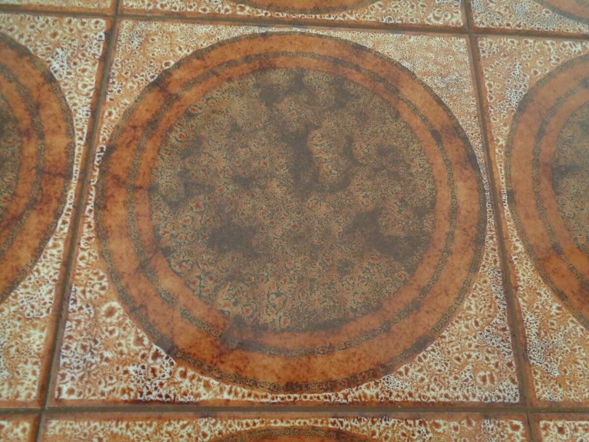 Danish ceramic and teak coffee table, 1960s