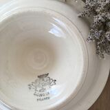 Compotier pedestal blue flowers Longwy