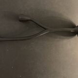 Pair of black candlesticks art deco in steel Habitat 1970