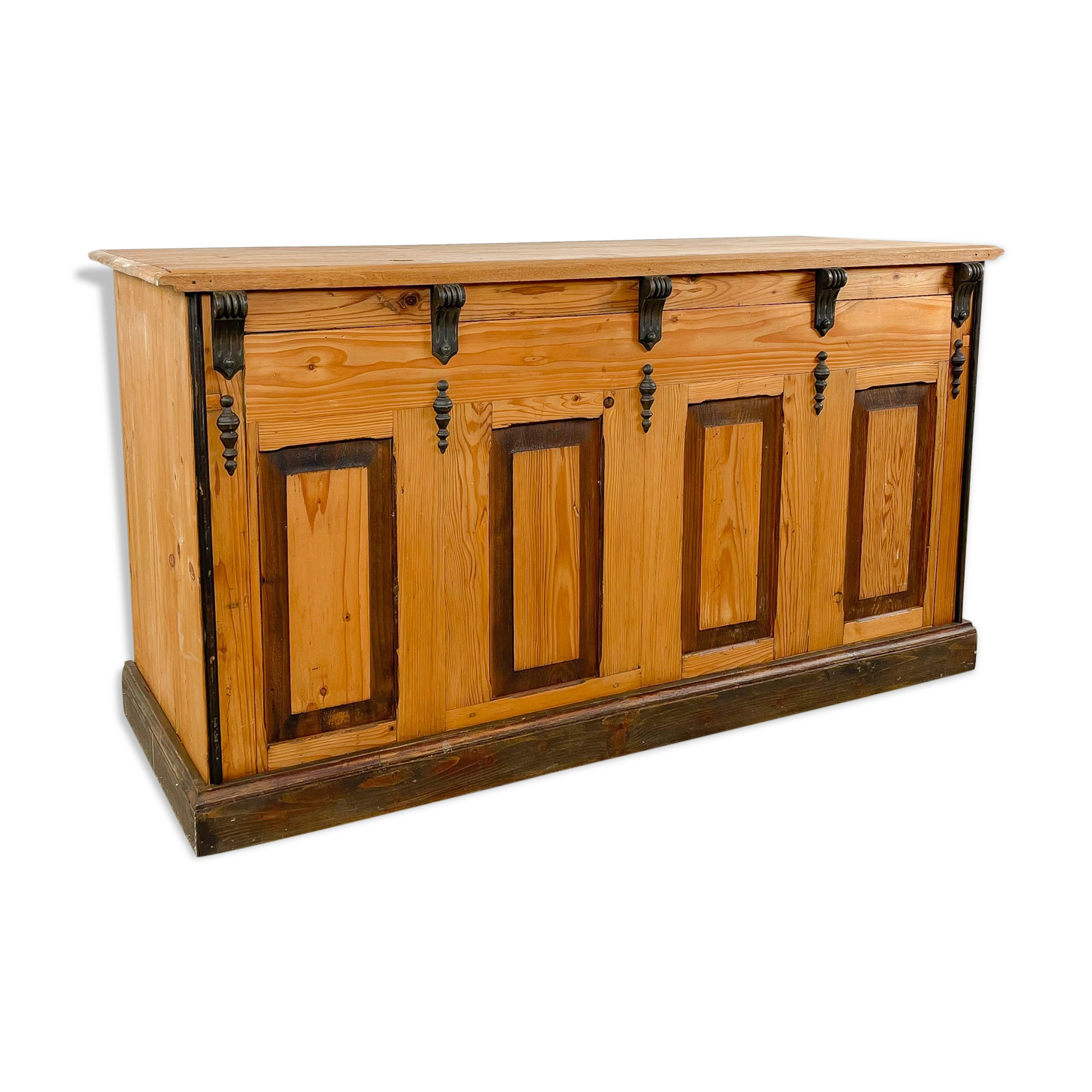 Pine wooden shop counter