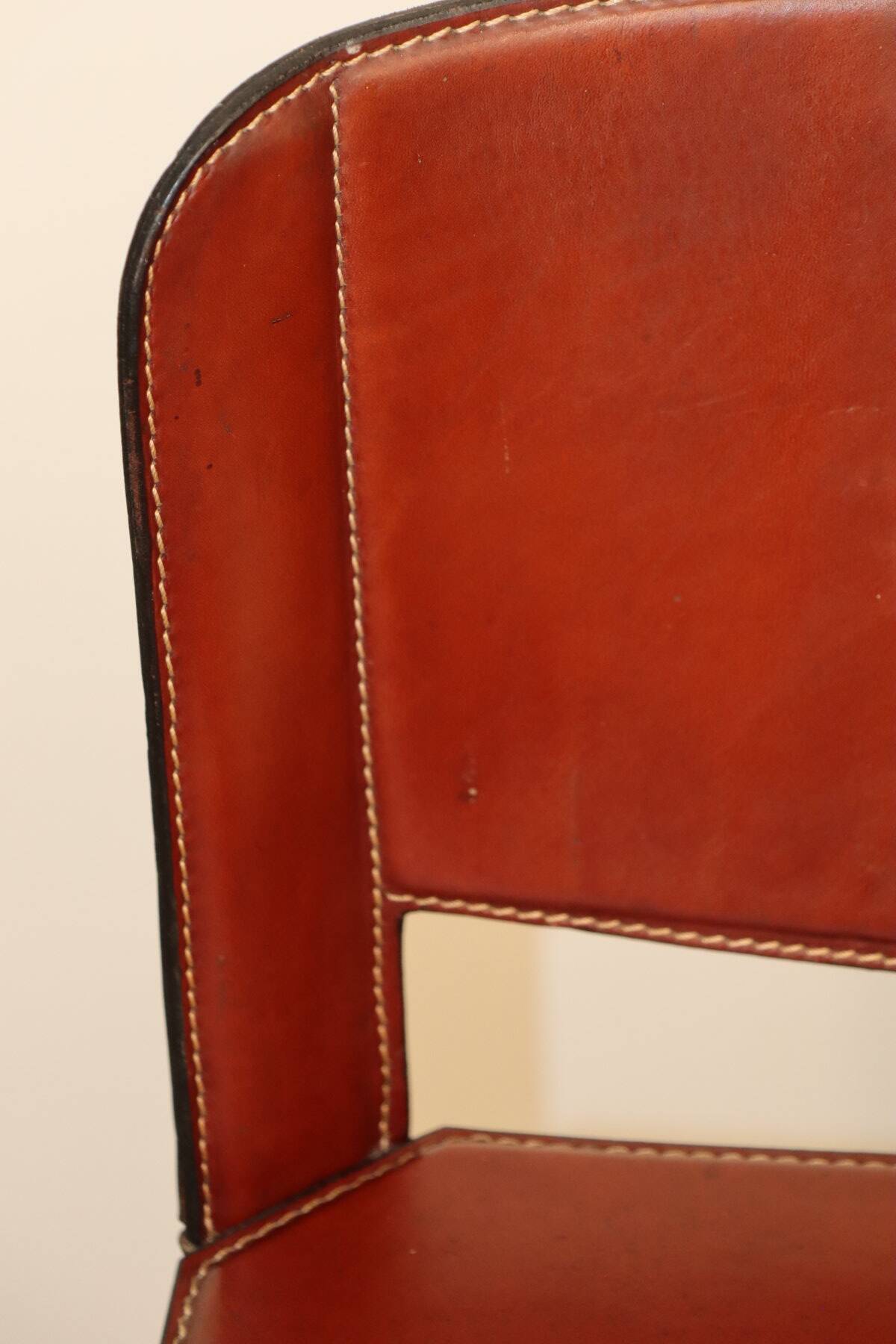 Matteo Grassi high stool in leather and metal