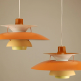 Louis Poulsen PH5 pendants, 1970's Orange