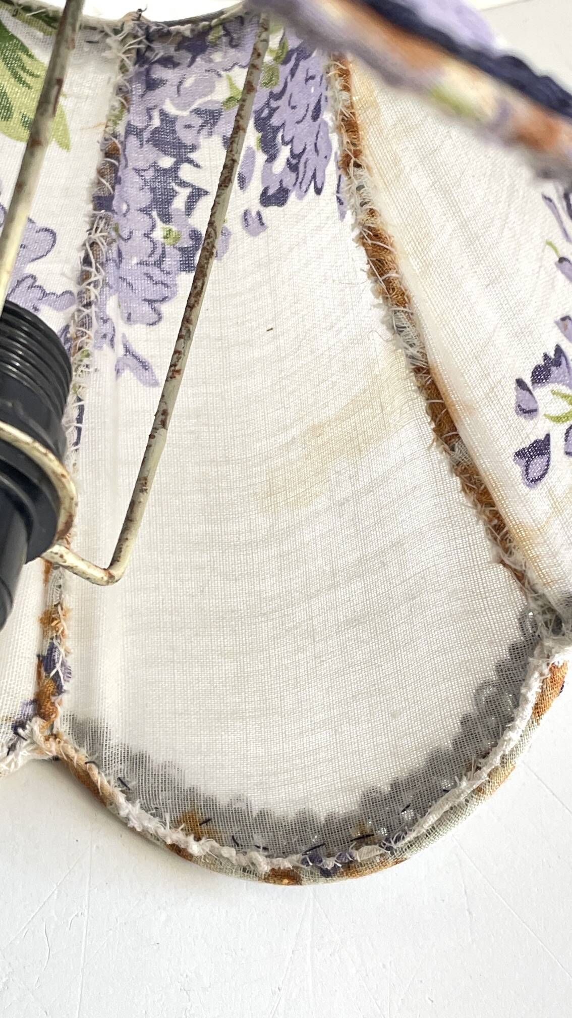 LAMPSHade Plexiglass and Lilac Fabric VINTAGE