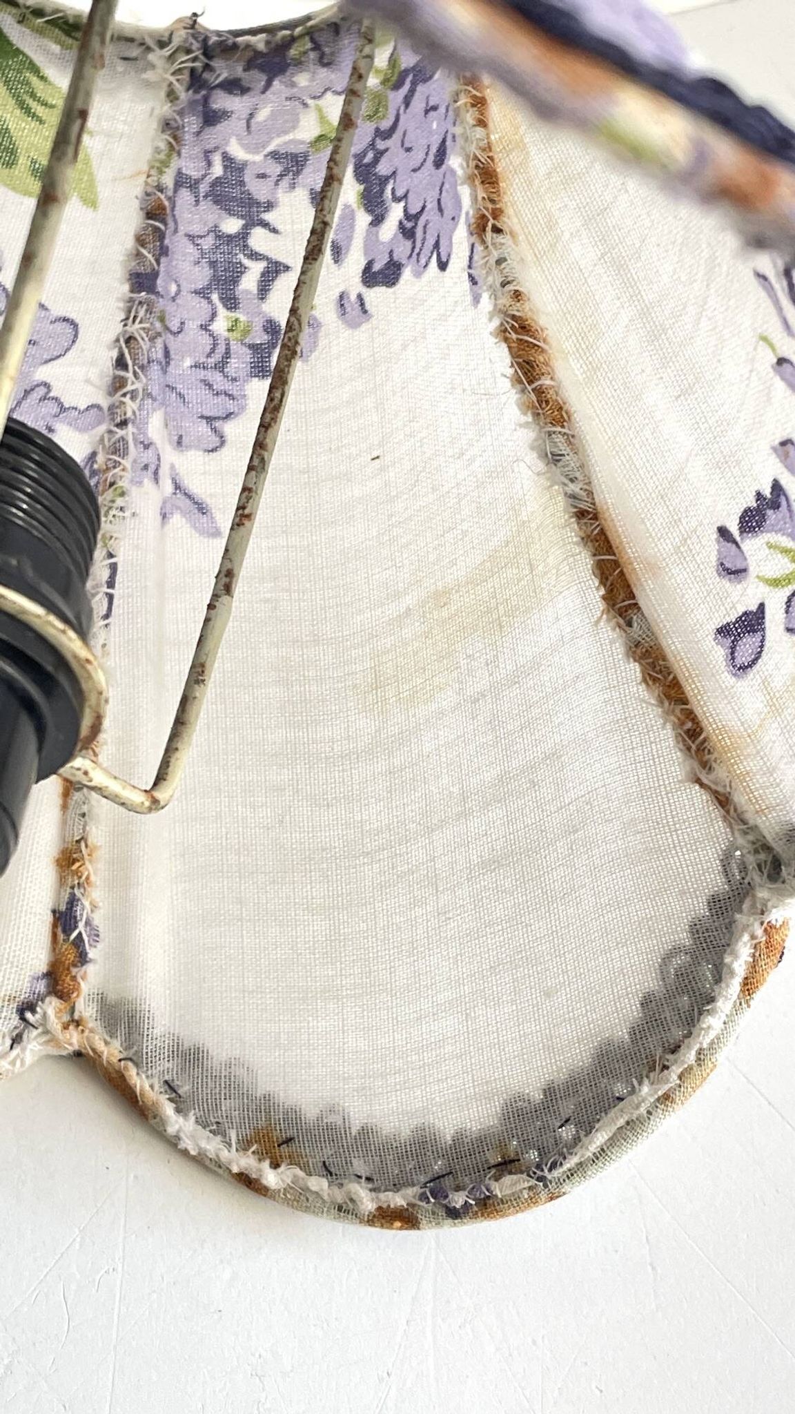 LAMPSHade Plexiglass and Lilac Fabric VINTAGE