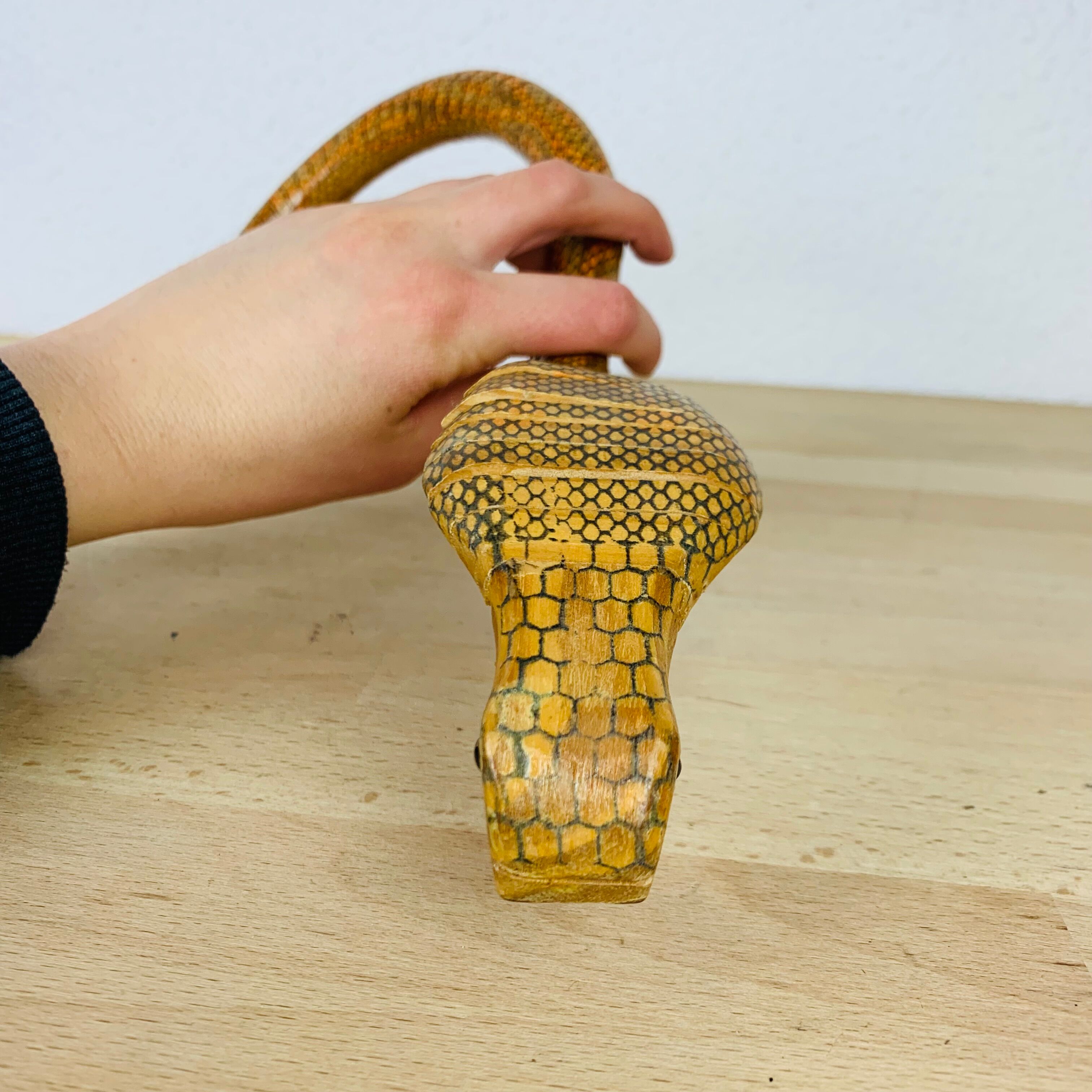 Jouet serpent articulé en bois vintage