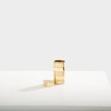 Gabriella Crespi small brushed and polished brass box signed circa 1970.