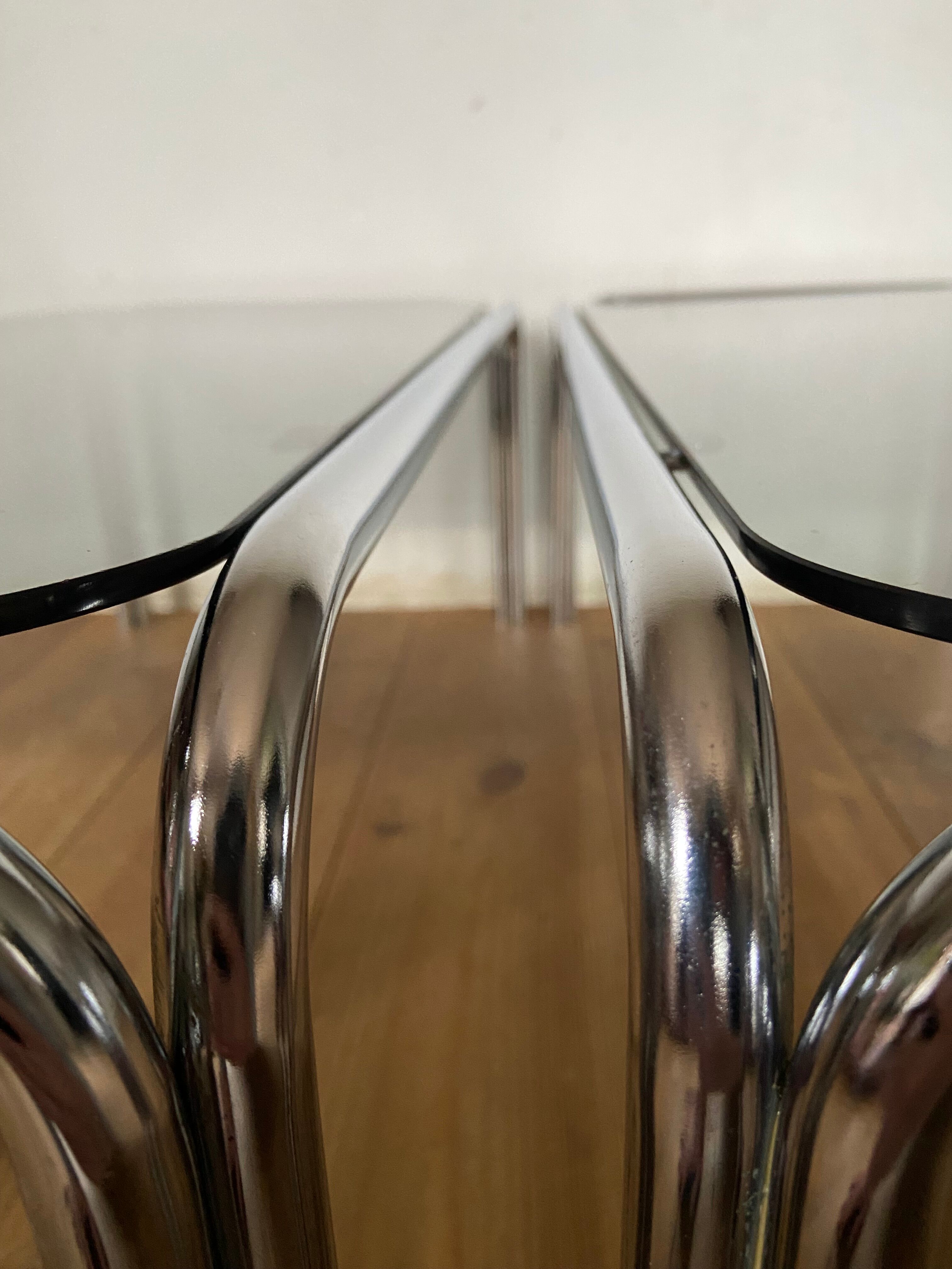 Pair of sofa ends / coffee table chrome year 70