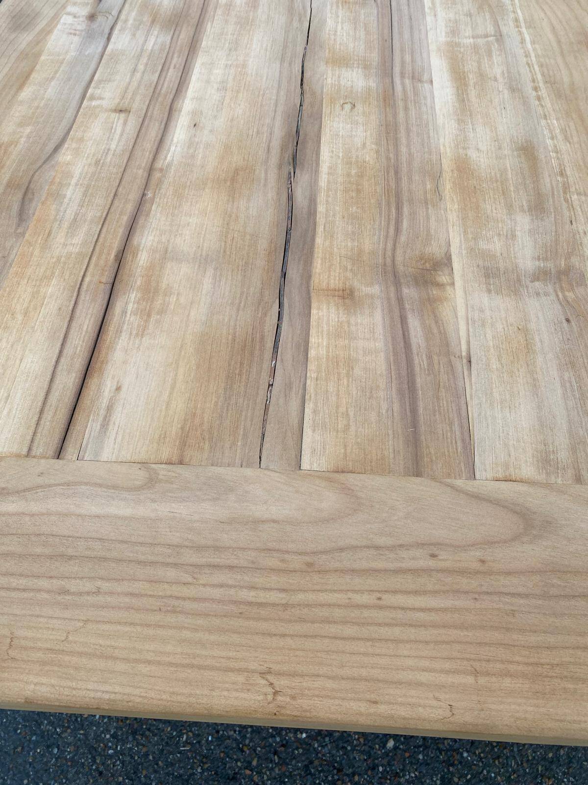 Renovated extendable farmhouse dining table made of solid wood, 200cm, 1950.