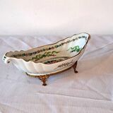 Antique Limoges bowl – painted porcelain & gilded bronze, Louis XV style