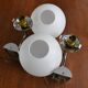 Pair of wall lamps Sciolari opaline chrome steel 60s