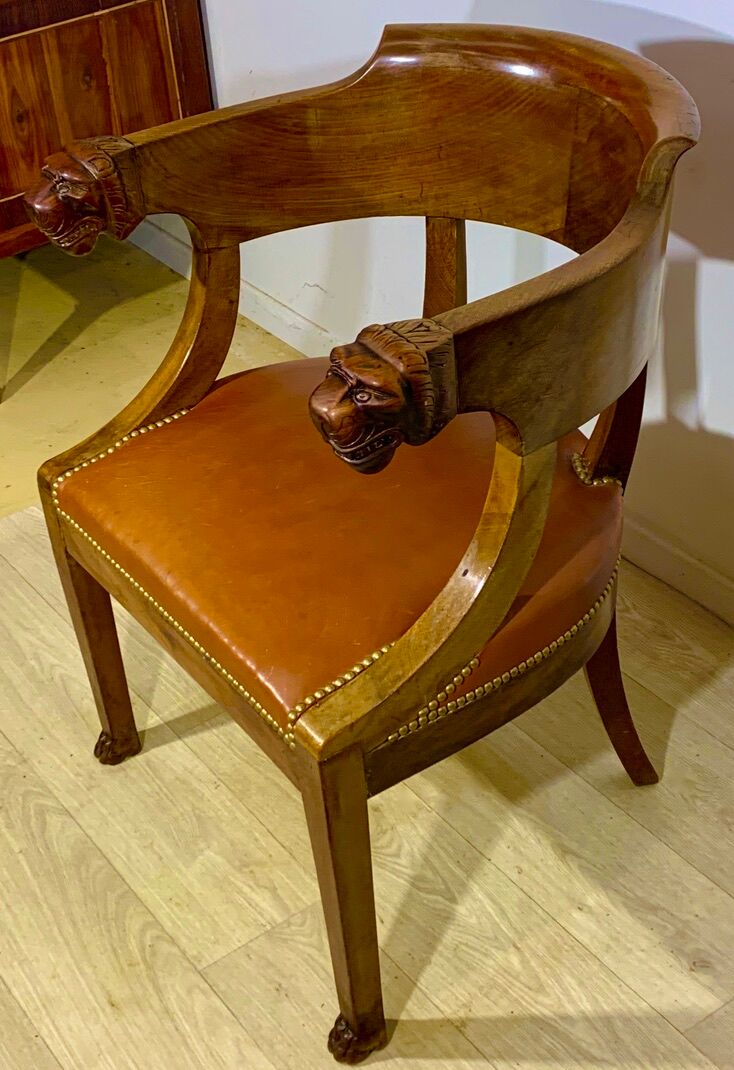 Empire mahogany office chair with gondola back