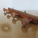 Wooden wall coat rack 4 hooks art deco 1940 1950