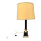 Antique neoclassical column lamp - gilded and black brass - paper lampshade