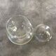 Jar type bonbonnière in translucent glass shape round modernist