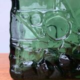 Swedish brutalist glass vase from the mid-century by Göte Augustsson for Ruda, 1960s.