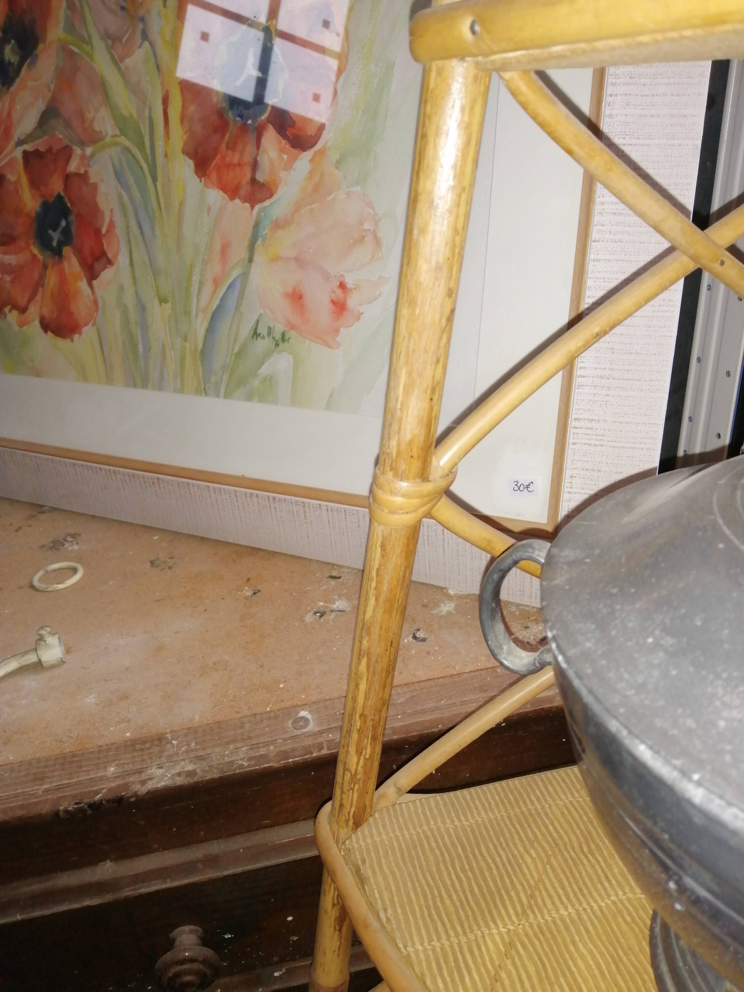 Bamboo rattan corner shelf