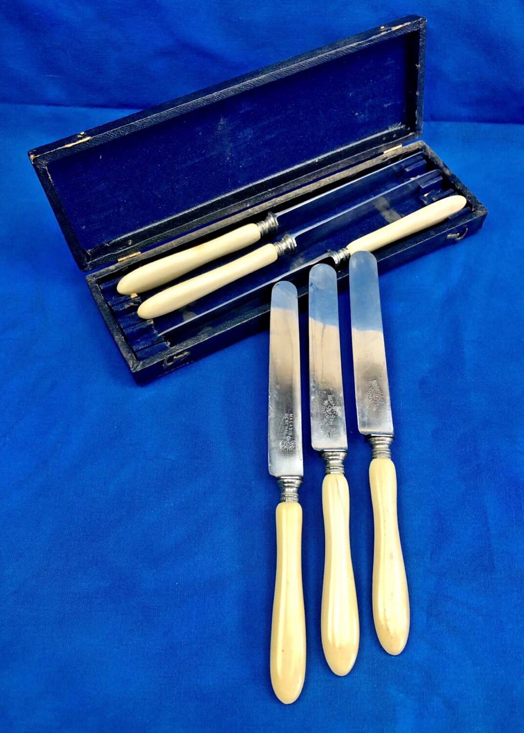6 antique dessert cheese knives from the 19th century