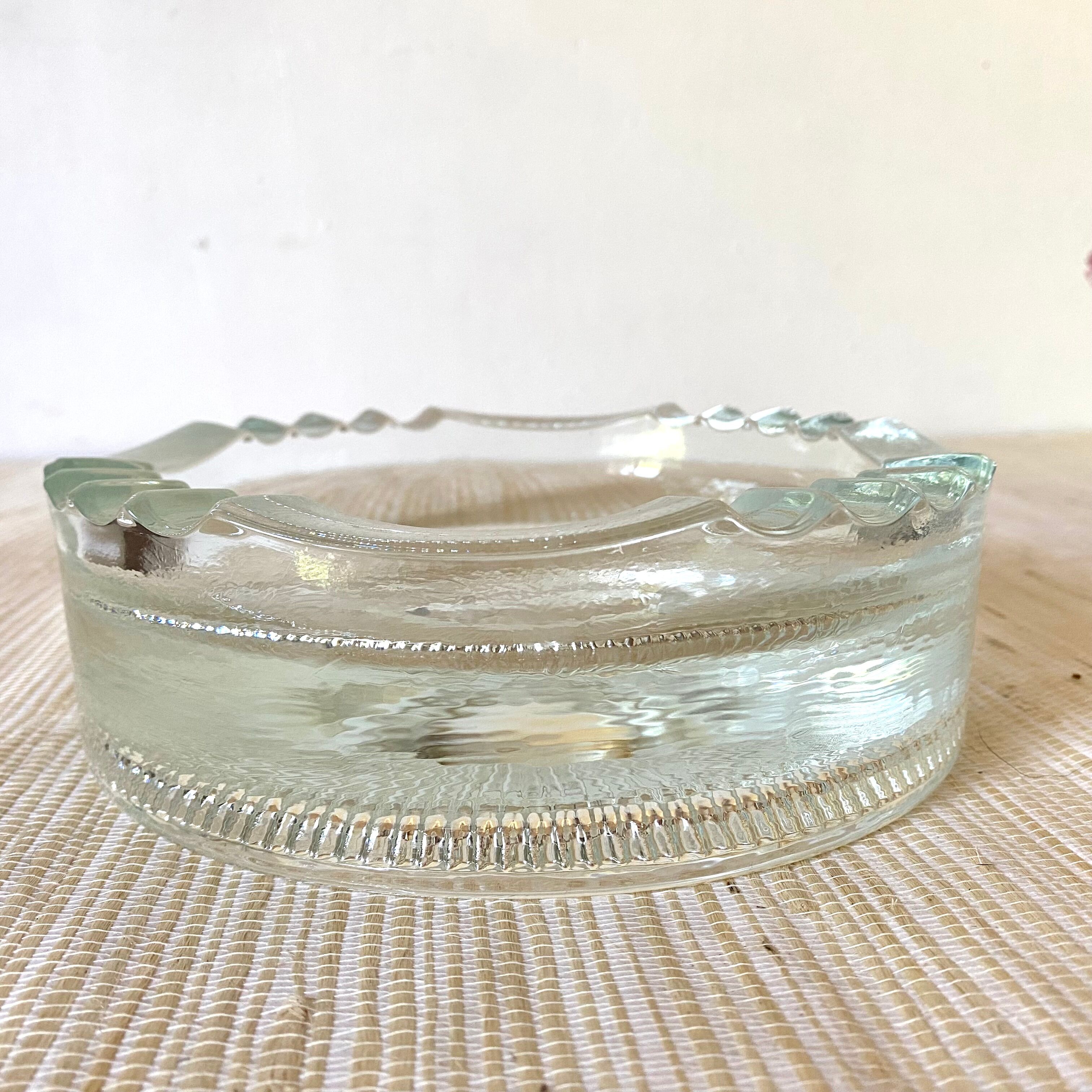 Cendrier vide poche en verre 80's