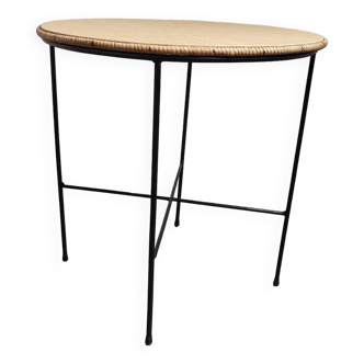 Rattan and metal coffee table, side table