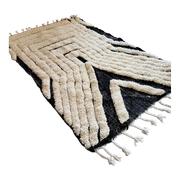 BENI OUARAIN CARPET patterns 250 X 150 cm black and beige