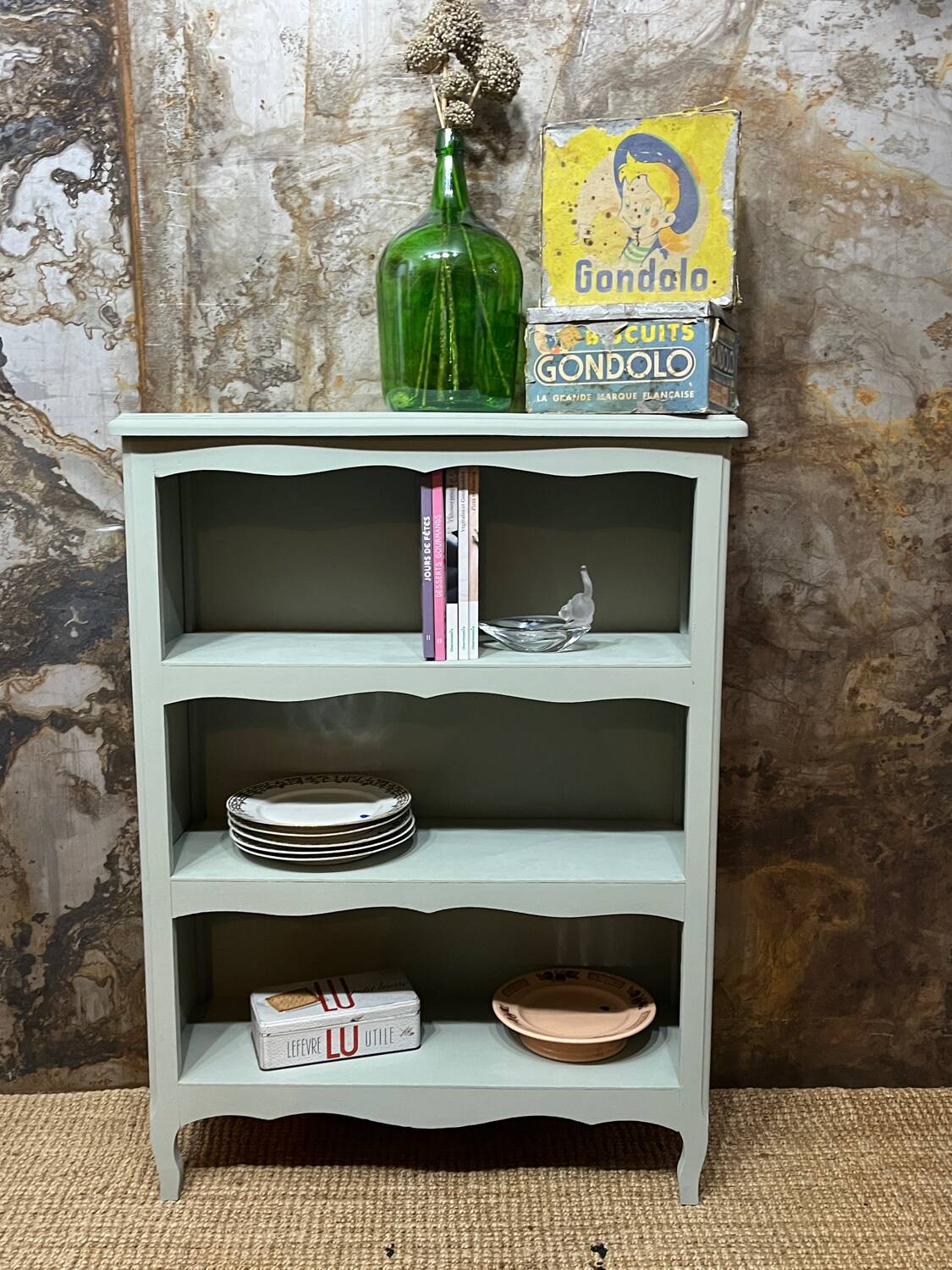 Celadon green bibus bookcase