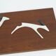 teak WALL PANEL porcelain antelopes sgrafo modern 60s design peter mueller