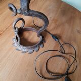 Brutalist style wrought iron lamp base