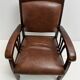 Colonial armchair in teak and leather