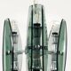 Glass and chrome suspension light in Fontana Arte style by Veca Murano, Italy.