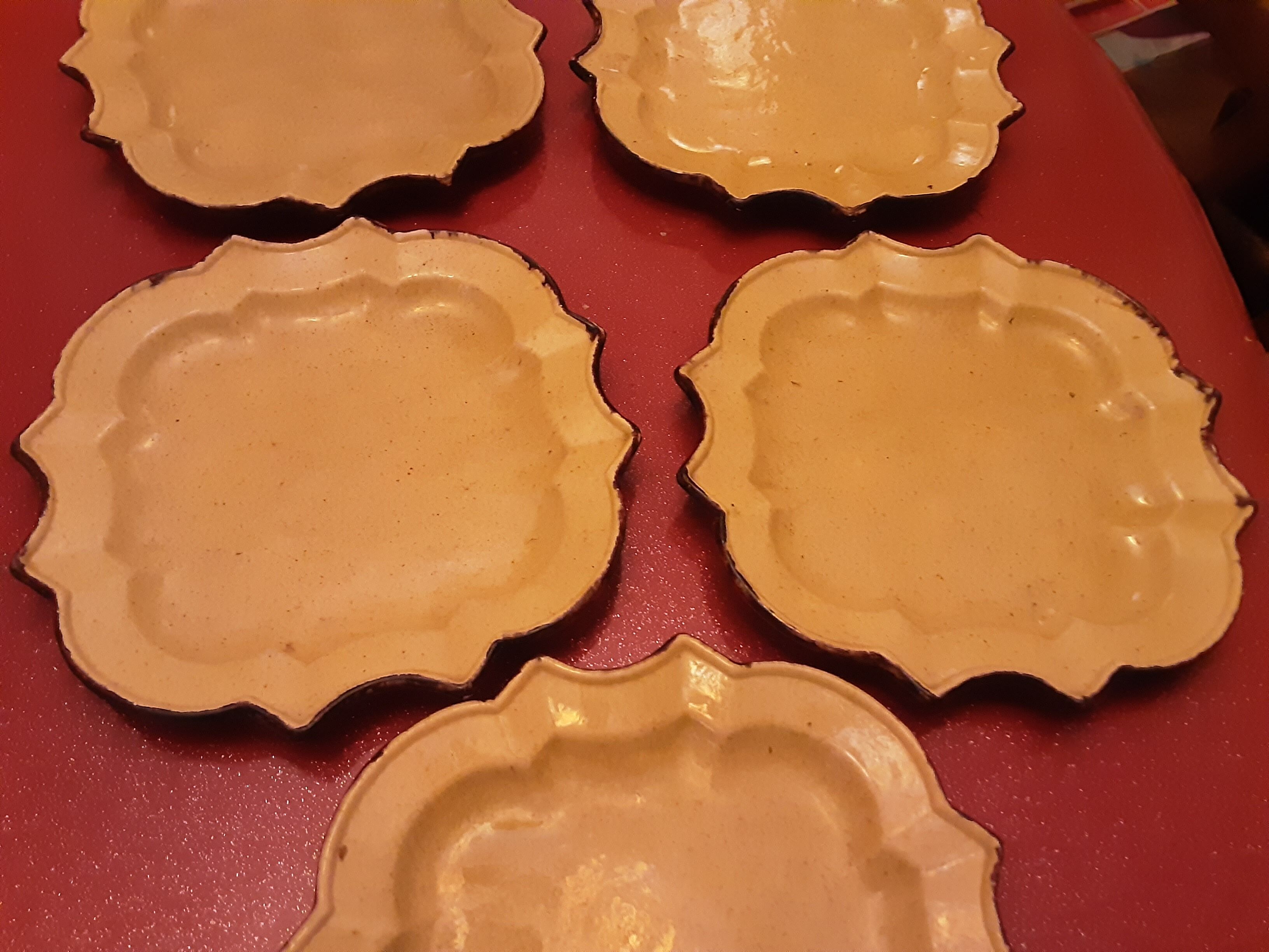 5 dessert plates pottery south france dieulefit drome