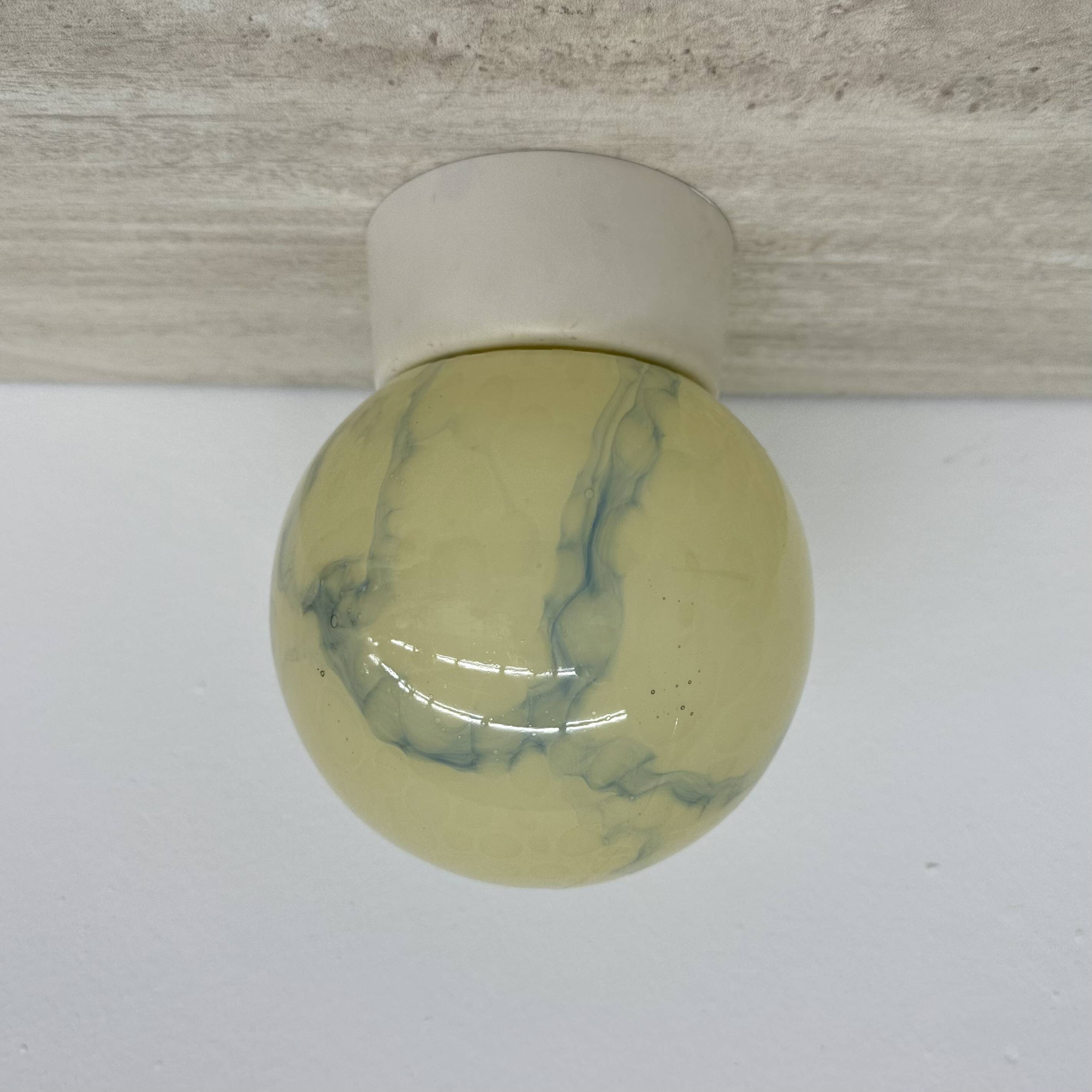 Thabur art deco marbled glass ceiling lamp , 1930s the Netherlands