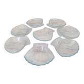 8 petites assiettes de présentation / moules en verre transpar