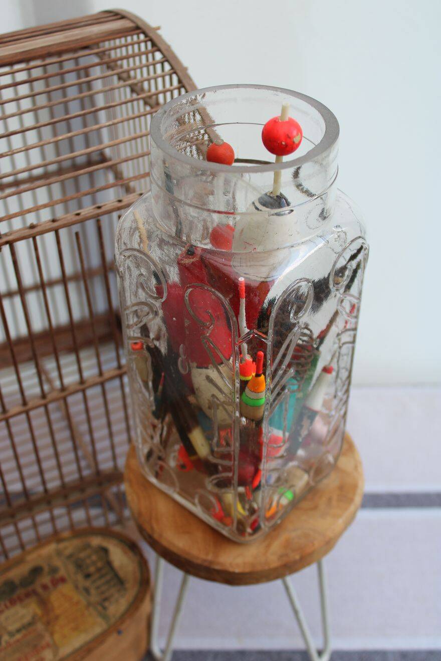 Antique engraved glass jar