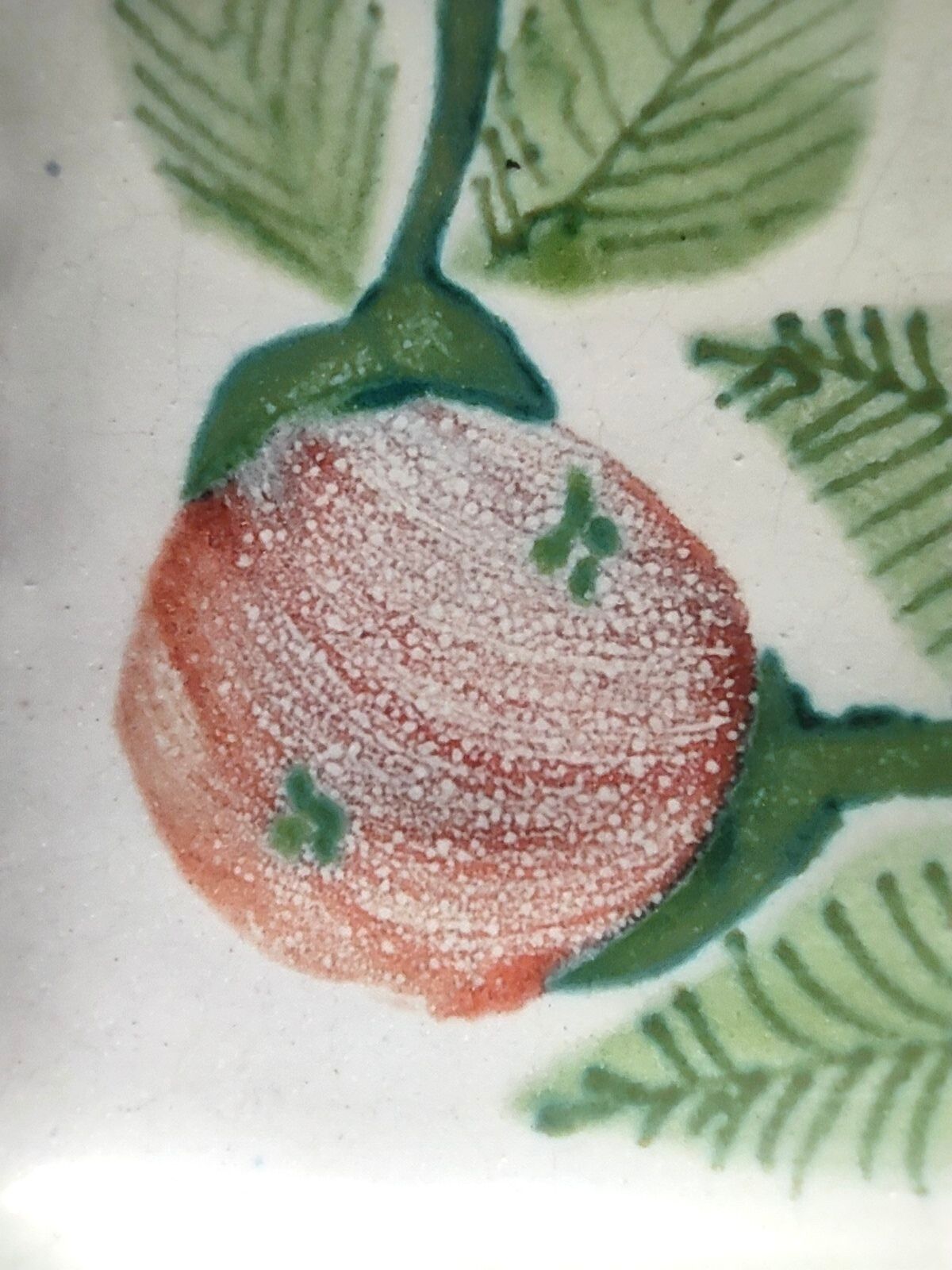 Set of Six Vintage Square Hand-Crafted Earthenware Plates by De Simone, Italy