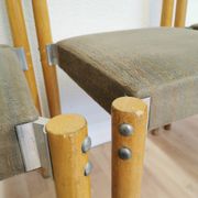 Vintage Miroslav Navratil Dining Chairs: 1970s Czechoslovakia, Gray Fabric