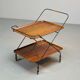 Minimalistic Paul Nagel Teak and Steel Teatrolley. Germany, 1950s