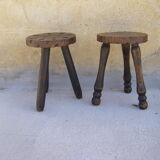 Pair of vintage low stools