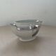 Antique white French porcelain sauce boat M&S with silver trim.