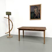 Table de ferme aux pieds fuseaux, L155 cm