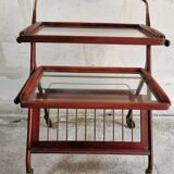 Table, bar trolley on wheels. removable tray. design 50 vintage italy